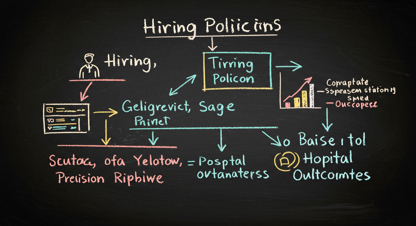 A hiring, policing, and hospital triage decision pipeline with arrows showing how biased data can shape outcomes